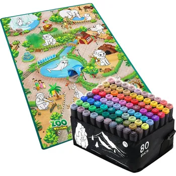 Hrací deka Ricokids 734400-791201 Podložka na malování 90 × 120 cm + fixy 80 ks