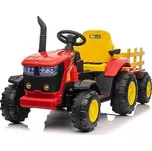 Mamido Dětský elektrický traktor s vlečkou 12V 7Ah, červený