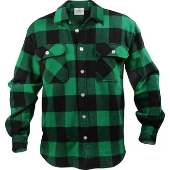 Pánská košile Košile dřevorubecká FLANNEL kostkovaná ZELENÁ vel. L (Košile dřevorubecká FLANNEL kostkovaná ZELENÁ vel. L)