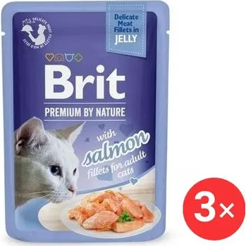 Brit Premium by Nature Cat Delicate Fillets in Jelly with Salmon 3 × 85 g