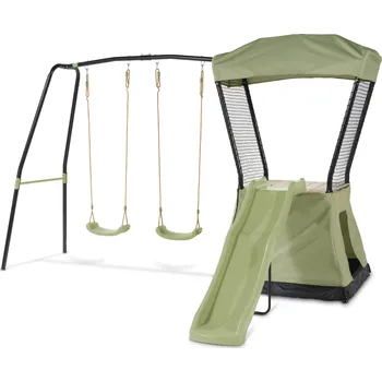 Dětské hřiště EXIT TOYS Herní věž Exit Ivy se skluzavkou a dvojhoupačkou