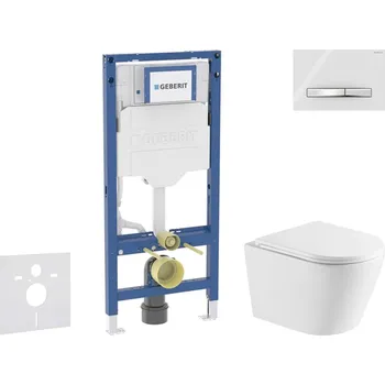 WC sada Geberit Duofix - Set předstěnové instalace, klozetu Nefia a sedátka softclose, tlačítko Sigma50, chrom/alpská bílá SANI11CA31111