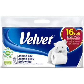 Toaletní papíry VELVET Jemně bílý (16 ks)