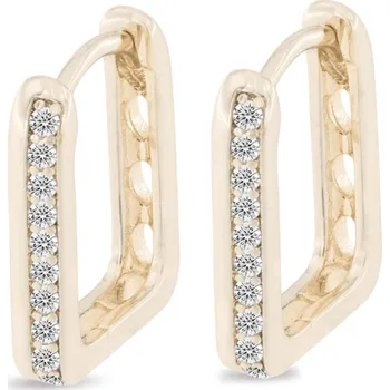 Náušnice Biju Pozlacené náušnice 14K oválky, ozdobené jemnými pásy zirkonů 1002272