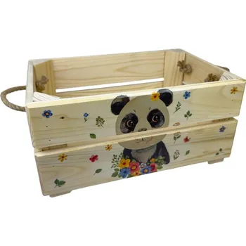 Úložný box Genex Bedýnka EMA-PANDA 31 × 21 × 14 cm dřevěná
