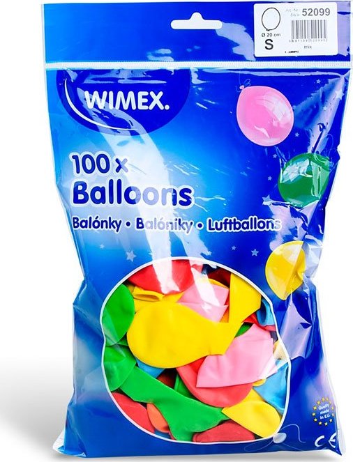 Nafukovací balónky, barevné, 100 ks