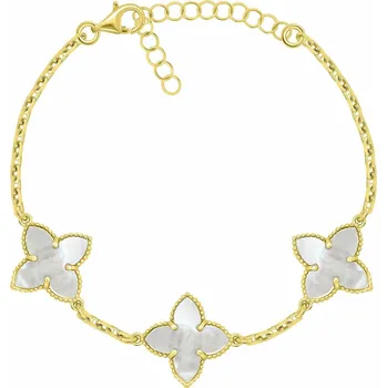 Šperk Brilio Silver Pozlacený náramek Květiny BRC192Y (Ag925/1000, 4,7 g)