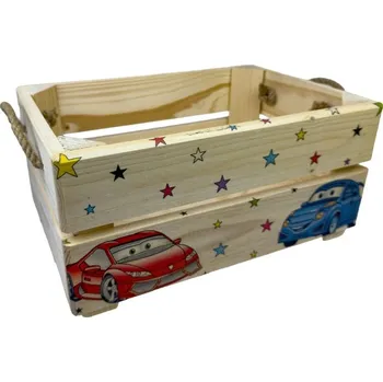 Úložný box Genex Bedýnka EMA-AUTA 31 × 21 × 14 cm dřevěná