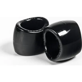 Erekční kroužky na penis a varlata Zizi Plasma 2 ks černé, elastické erekční kroužky a natahovače varlat