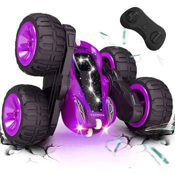 RC model auta Tecnock RC Kaskadérské auto s 360° otočkami a LED světly fialové