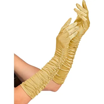 Widmann Rukavičky zlaté dlouhé dámské nařasené