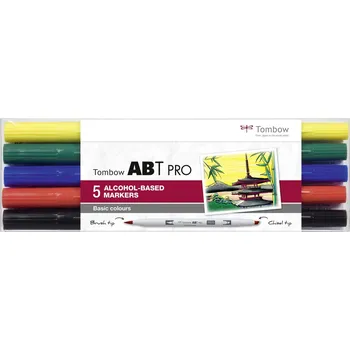 Kancelářské potřeby TOMBOW ABT PRO Basic colours oboustranné - sada 5 ks