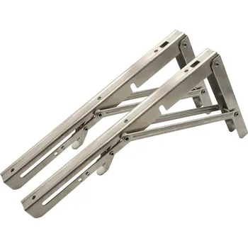 Dílenský regál SEFIS Nerezový držák police 25cm - sklopný 2ks