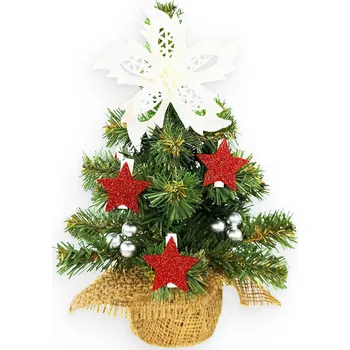 Vánoční stromek LAALU Vánoční stromek zdobený v květináči - TINY 5, 23 ks ozdob, 25 cm