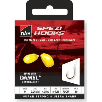 DAM Spezi Sweetcorn 2 × Velikost 8 0,20 mm 2,5 kg 5,5 lb 70 cm 10 ks