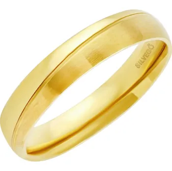 Prsten Snubní prsten Glamis z chirurgické oceli pro muže i ženy pozlacený 18 kt žlutým zlatem