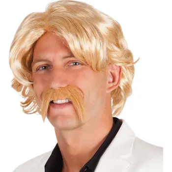 Karnevalová paruka Boland Paruka s knírem blond retro