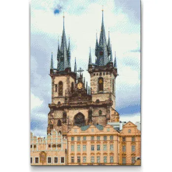 Diamantové malování Painting Queens Diamantové malování Chrám Matky Boží před Týnem, 60 × 80 cm, s rámem, hranaté
