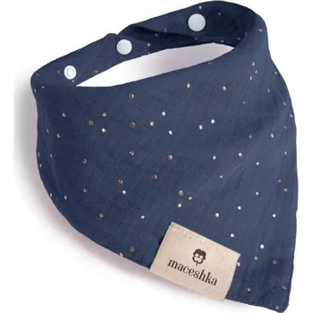 Dětské zboží Slintáček Maceshka jednoduchý Indigo, zlatý puntík