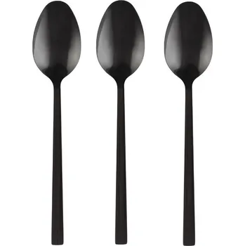 Příbor DuraHome Lžička čajová PIANO, 3 ks, matná, černá