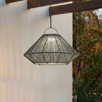 Venkovní osvětlení Lindby LED solární závěsná lampa Austas, šedá, Ø 50 cm, USB, IP54 - Držák – Ø 11,2 cm, výška 1,9 cm šedá, černá 1 x 2,7 W LED - Doprava zdarma