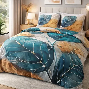 Povlečení SATÉNOVÉ POVLEČENÍ SATINLOVE PREMIUM 180X200 CM, 2KS 70X80 CM LISTY