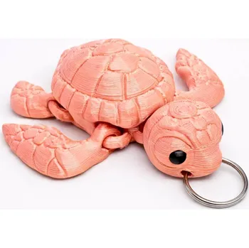 3D hýbací želva na klíče | Svíčkománie3D | Barva: Lososová pastelová