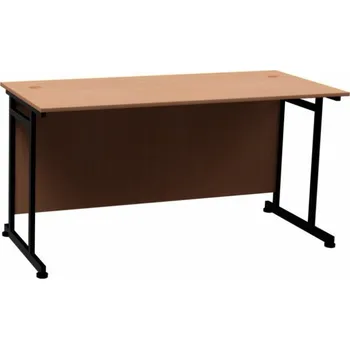 Počítačový stůl EGO II stůl pod PC, Barva kovové konstrukce RAL 9007 stříbrná, Barva lamina světlý buk, Výsuv na klávesnici NE, Kabelový kanál NE, PC box ANO - 1x Křovina s.r.o. A052