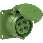 PC Electric 314-10 zásuvka vestavná 4-pólová, 16A / 50-500V, 100-300Hz, 10h, IP44, příruba 70x70mm, př