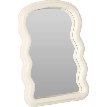 Zrcadlo Home Styling Collection Dekorativní zrcadlo ve vlnitém rámu, 18 × 26 cm, bílé