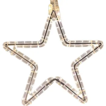 Vánoční dekorace DECOLED LED světelný motiv hvězda, 40cm, teple bílá - bílý kabel