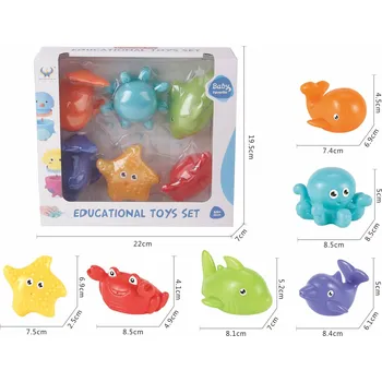 Hračka pro nejmenší Hračky do vody - Zvířátka z oceánu 6 ks