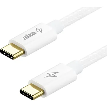 Kabel AlzaPower CompactCore USB-C to USB-C 2.0, 100W, 1m - bílý