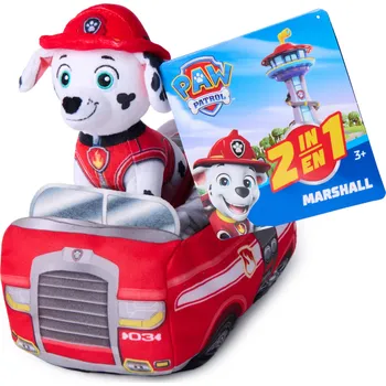 plyšák Tlapková patrola 2v1 PLYŠÁK MARSHALL + AUTÍČKO PLYŠÁK 22 CM
