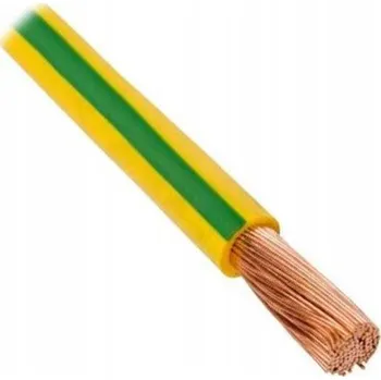 elektrický kabel Kabel H07V-K LgY 1x10 450/750V zeleno-žlutý, propojovací kabel, 1m