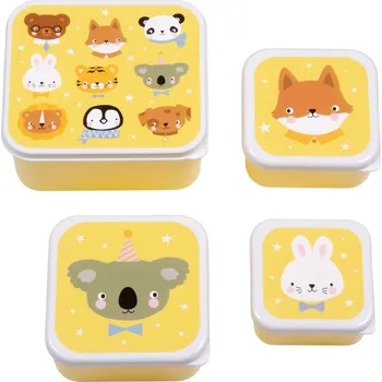 Svačinový box A Little Lovely Company Sada čtyř svačinových krabiček, zvířecí kamarádi