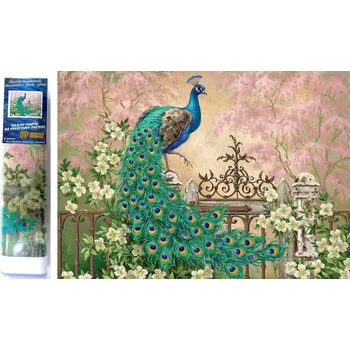 Diamantové malování NORIMPEX Páv v zahradě 30 × 40 cm