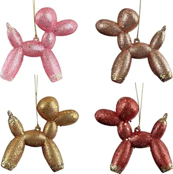 Vánoce Kurt Adler Vánoční ozdoba balonek pes třpytivý 1 kus