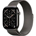 Apple Watch Series 11 Cellular 46mm Břidlicově šedý titan s břidlicově šedým milánským tahem - M/L