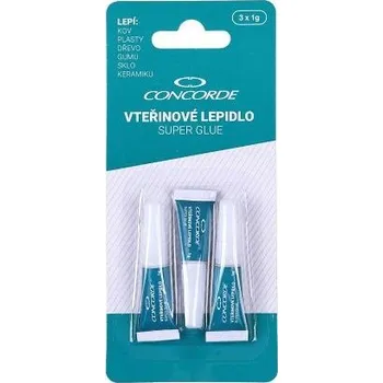 Kancelářské lepidlo Vterinové lepidlo CONCORDE, 3x1g, blistr