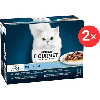 Gourmet Perle kapsičky losos, treska, tuňák, sardinky, ryby ve šťávě 12×85 g 2 ks