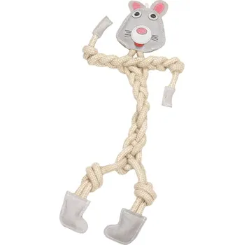Hračka pro psa animALL Mr. Roper Králík kůže + lano 57 cm/12 mm