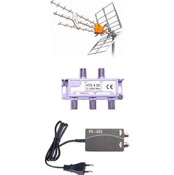 Anténní zesilovač EVERCON anténní komplet Televes pro 4 TV KOM-TE-101-4