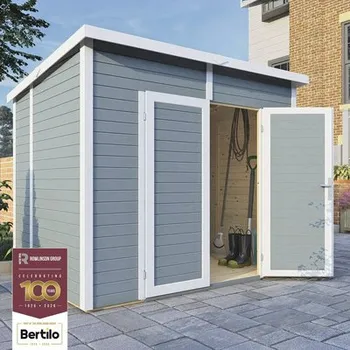 Zahradní domek Dřevěný zahradní domek Bertilo Timmo 4 stříbrnošedý 239 x 181 cm vč. podlahy