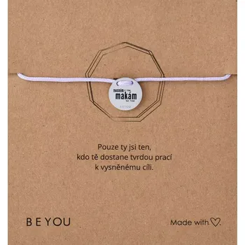 Náramek Motivační náramek na šňůrce „Makám na tom" fialová