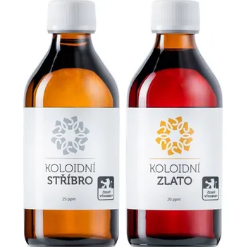 Kosmetická sada LAKSHMI NARAYAN Set koloidní zlato 20 ppm a stříbro 25 ppm 2 × 250 ml
