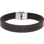 Ewena Kožený náramek hnědý se jménem Vojtěch