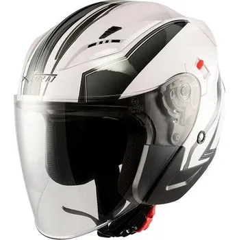 Helma na motorku A-PRO YORK WH bílá otevřená jet přilba ,XL
