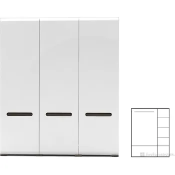 Šatní skříň Black Red White Azteca SZF3D/21/18 Bílý lesk,Wenge magia