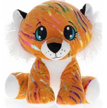 plyšák Mikrotrading tygr Star Sparkle plyšový oranžový 16 cm sedící